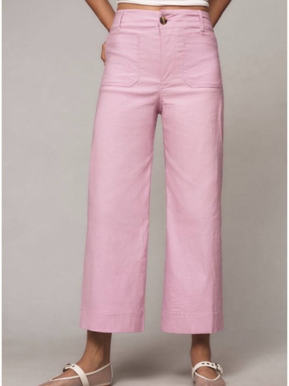 Anthropologie Maeve The Colette Magic Fabric Cropped Wide Leg Pants